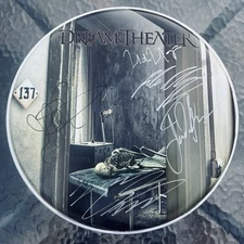 Dream Theater Signed x5 Distance Over Time 14” Drum Head Petrucci Myung LaBrie