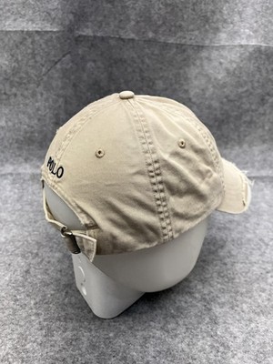 Polo Ralph Lauren Hat Cap Mens One Size Beige Pony Logo Adjustable