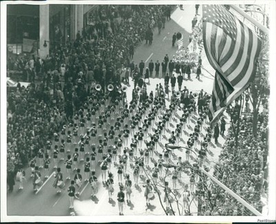 1966 N.Y St. Patricks Day Parade Features Floats & Bands Holidays Photo 8x10