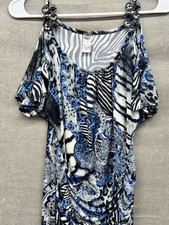 Animal Print Paisley Ruched Cocktail Dress Womens Medium Pre-Owned Excellent