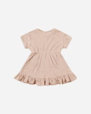 Quincy Mae Baby Dress 0-3 Months Blush Terry Fabric Soft Comfortable