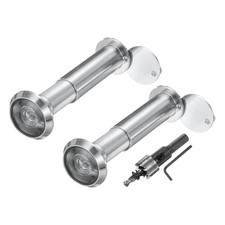 Door Peephole, 2Pcs Door Viewer Peephole Fit 2-3/5'' to 4-1/8''Door, Silver