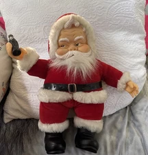 Vintage Coca Cola Christmas Holiday Santa Claus 16” Dakin Doll Plush 1988