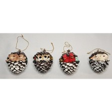 Cottagecore Woodland Pinecone Ornament Set Set of 4