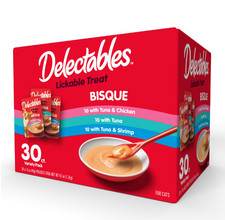 Hartz Delectables Bisque Lickable Wet Cat Treats Variety Pack, 30 Count