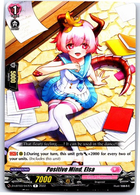 #ad POSITIVE MIND ELSA D LBT03 047EN R CARDFIGHT VANGUARD HP $1.99