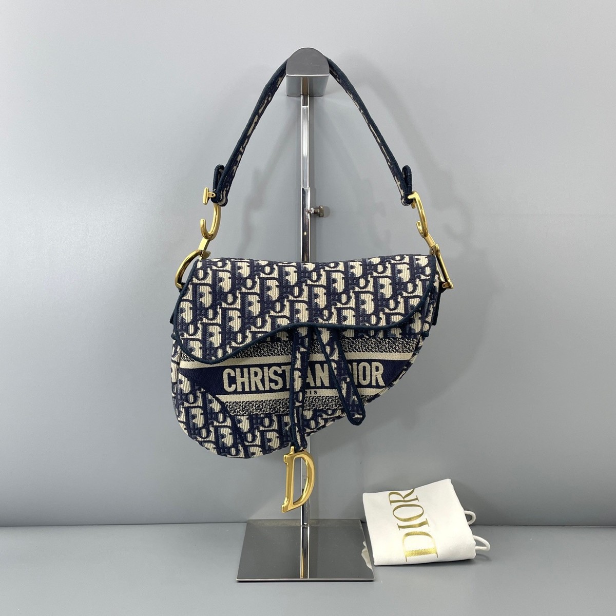 Christian Dior ディオール M 古着 used Dior Saddle Medium Dior Oblique Coated Canvas Flap Hobo Bag
