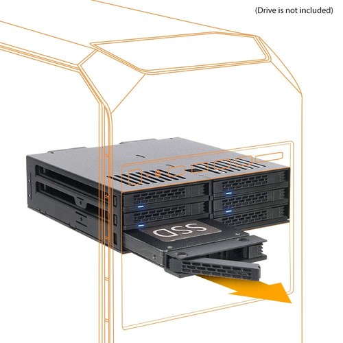 Boîtier de fond de panier sans outil 6 baies 2,5" SATA HDD / SSD échangeable à chaud avec double co... - Photo 2/7