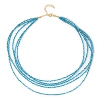 Vergoldete Halskette Mit Neonblauem Apatit