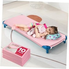 10 Pcs Cot Sheet for Daycare, 23" X 51" Daycare Cot Bedding 23x51 10 Pack Pink