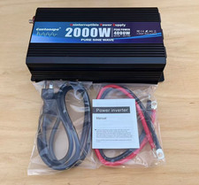 Used 2000W Pure Sine Wave Power Inverter 12V to 120V With 3AC 2LED UPS Charger