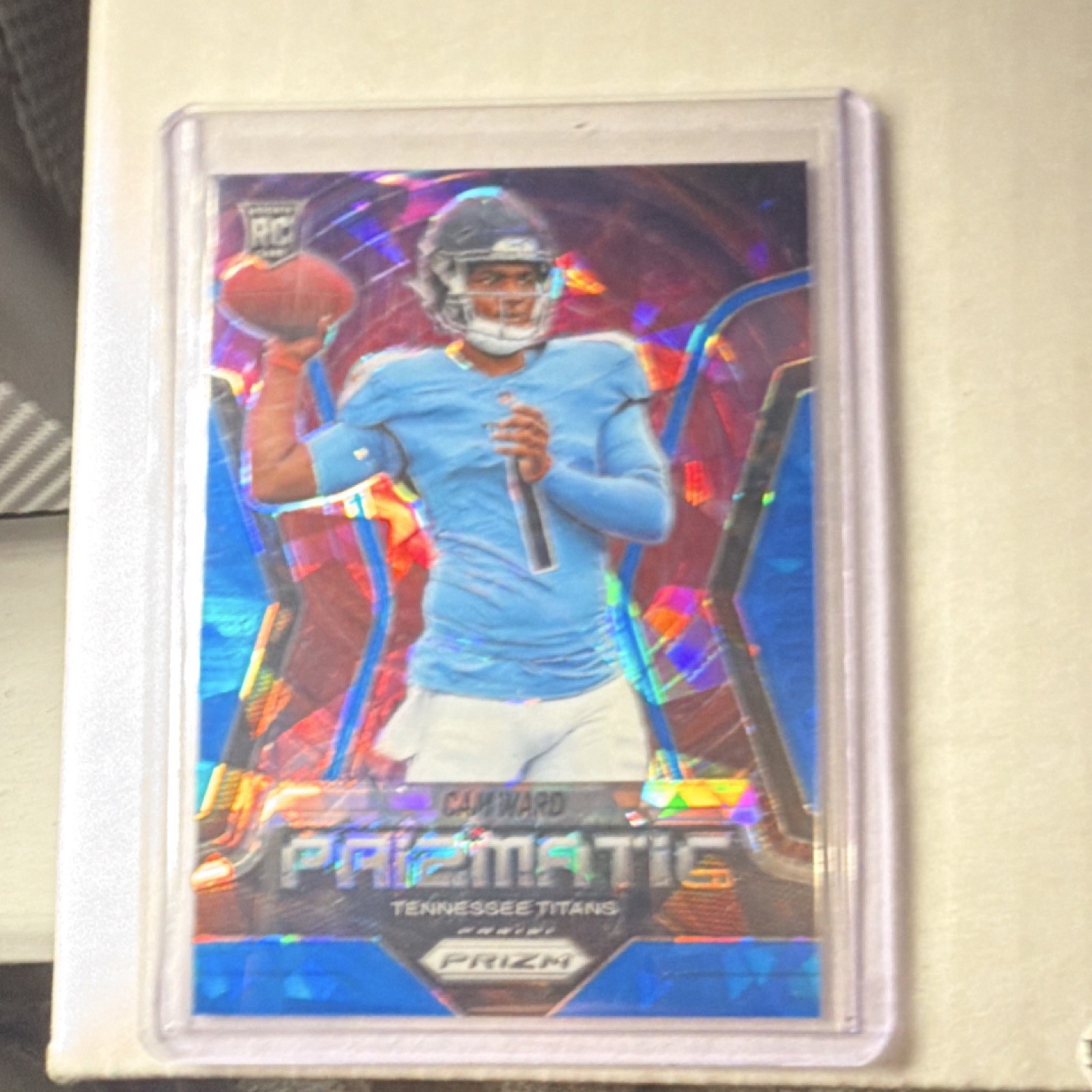 Panini 2025 Prizm Rookie Cam Ward blue ice Prizmatic #4 Tennessee Titans /99