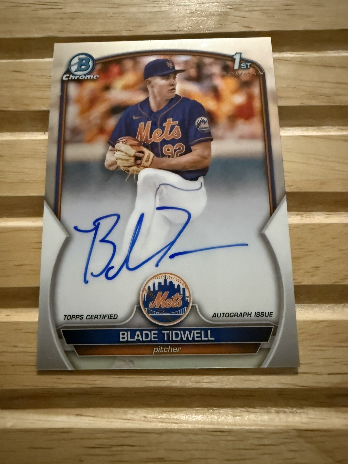 2023 Bowman Chrome  Blade Tidwell #CPA-BT Autographs Mets