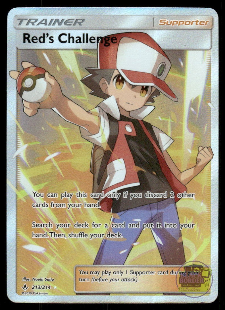 Red's Challenge 213/214 Ultra Rare Unbroken Bonds Pokemon Holo NM
