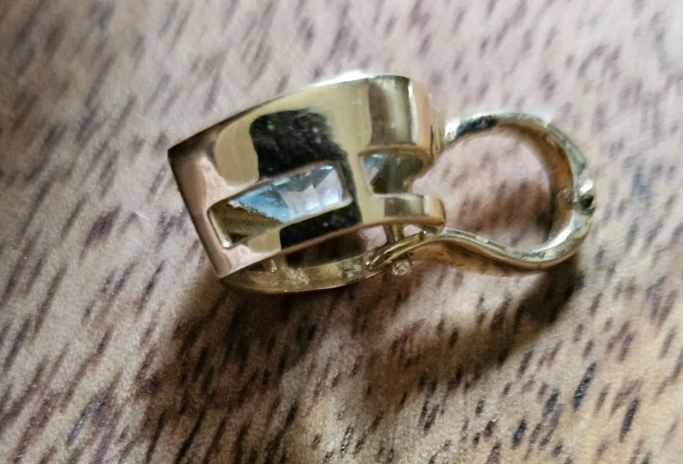 Colgante potenciador aguamarina oro 14k en forma de corazón ideal para poner collar de perlas Foto 4 de 4