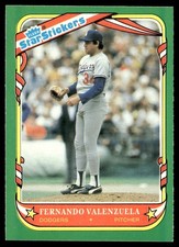 1987 Fleer Star Stickers Fernando Valenzuela Los Angeles Dodgers #120