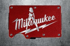 CUSTOM Milwaukee Tool Thin Metal RFID Blocking Laser Engraved Slim Wallet