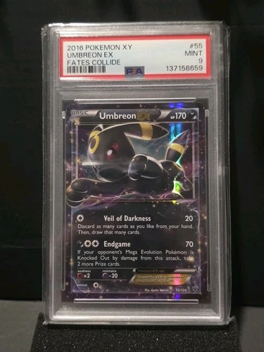 Pokémon Umbreon EX 55/124 Fates Collide Ultra Rare Holo PSA 9 English 2016