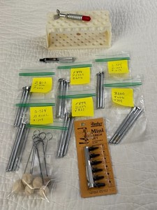 Vintage Tandy Leather Tool Lot x21 Swivel Knife Punch Stamps Plastic Tool Stand