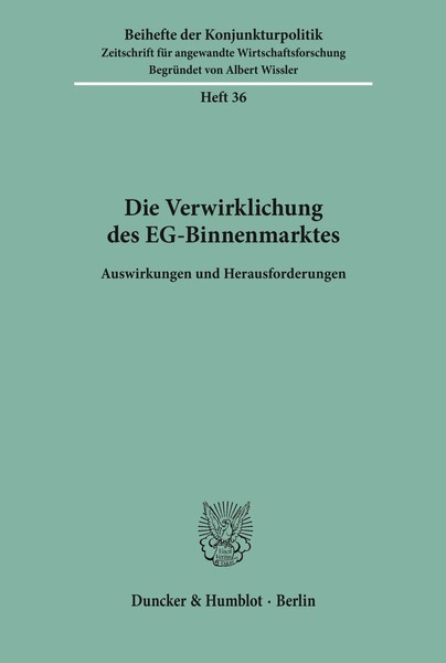 Die Verwirklichung Des Eg-Binnenmarktes. Auswirkungen Und Herausforderungen.-image