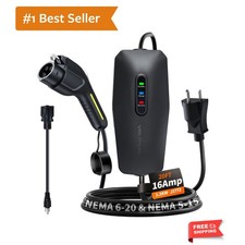 Home EV Charger with 20FT Cord - Fast Level 1&2 Charge for All Electric Vehicles