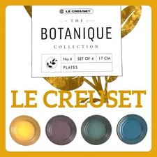 Le Creuset Botanique Collection Plates 17cm Set of 4 Stoneware New From Japan