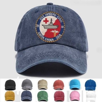 Customized Name Embroidered Hat Uss Intrepid 1966, Veteran Cap, Trucker Hat