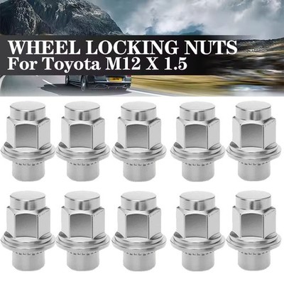24 Stück CHROM Radmuttern Flachbund M12x1,5 für 1997-2019 Toyota Tacoma Camry DE