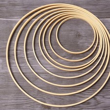 8 Pcs Bamboo Hoops For Wreath Macrame Circle Dream Catcher Craft Supplies