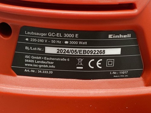 Laubbläser EINHELL GC-EL 3000 E 3000 W - Bild 8 von 8