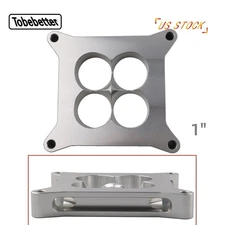 1" Thick Aluminum 4150 CNC Machined Carburetor Spacer Square Bore 4 Port 1" New