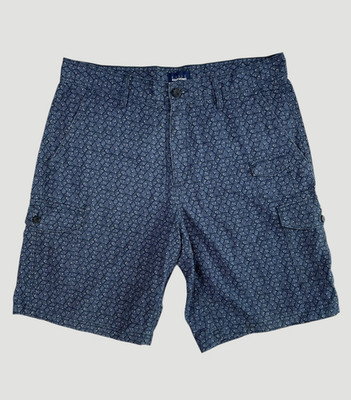 Basic Edition Cargo Shorts Herren W34 blau geometrisches Muster Baumwolle Freizeit