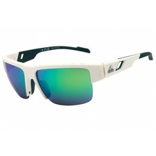 Adidas Unisex Sunglasses White/Green Sport Wraparound Half Rim Frame SP0070 24N