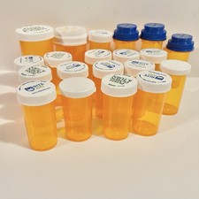 Lot of 20 Empty Used Plastic RX Pill Bottles Craft Supplies Storage Mixed Sizes