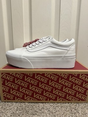 Vans Old Skool Stack Platform True White Women s Low Top Shoes Sneakers 8