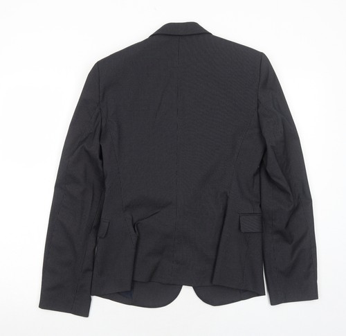 Mango Womens Black Striped Polyester Blend Suit Jacket Size 12 - Picture 2 of 10