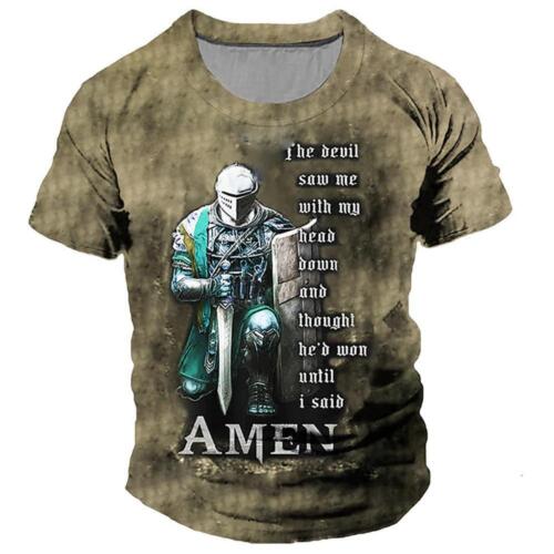 Tempelritter Grafik T-Shirts mutige Kreuzritter Designs, hochwertige Baumwolle Alltagskleidung - Bild 18 von 20