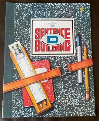 Vintage 1981 unused Scholastic Sentence Building D  workbook