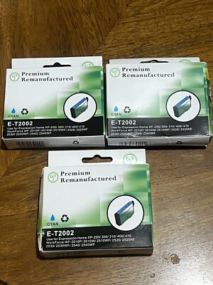 Epson T2002 Cyan Ink LOT OF 3 Green Project Compatible Unopened (DMG Box)