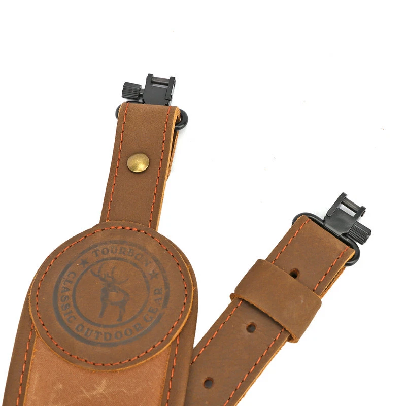 TOURBON Canvas Rifle Sling .22LR Bullets Holder Pouch Finger Rest w/Swivels Clip - Image 4 of 4