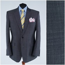 Mens Grey Blazer 46R UK Size GILBERTO Wool Sport Coat Jacket