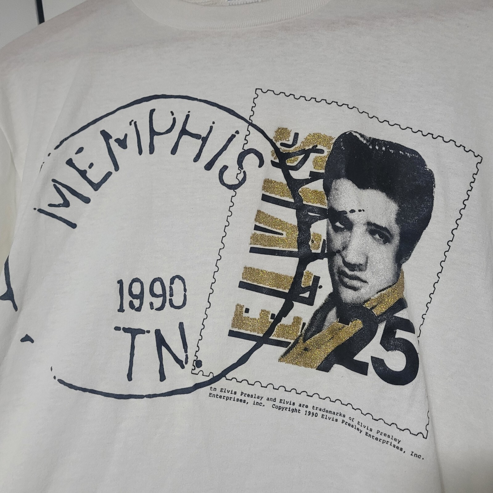 Vintage Elvis Presley T-Shirt 1990 Single Stitch Memphis TN Stamp NEW no Tags