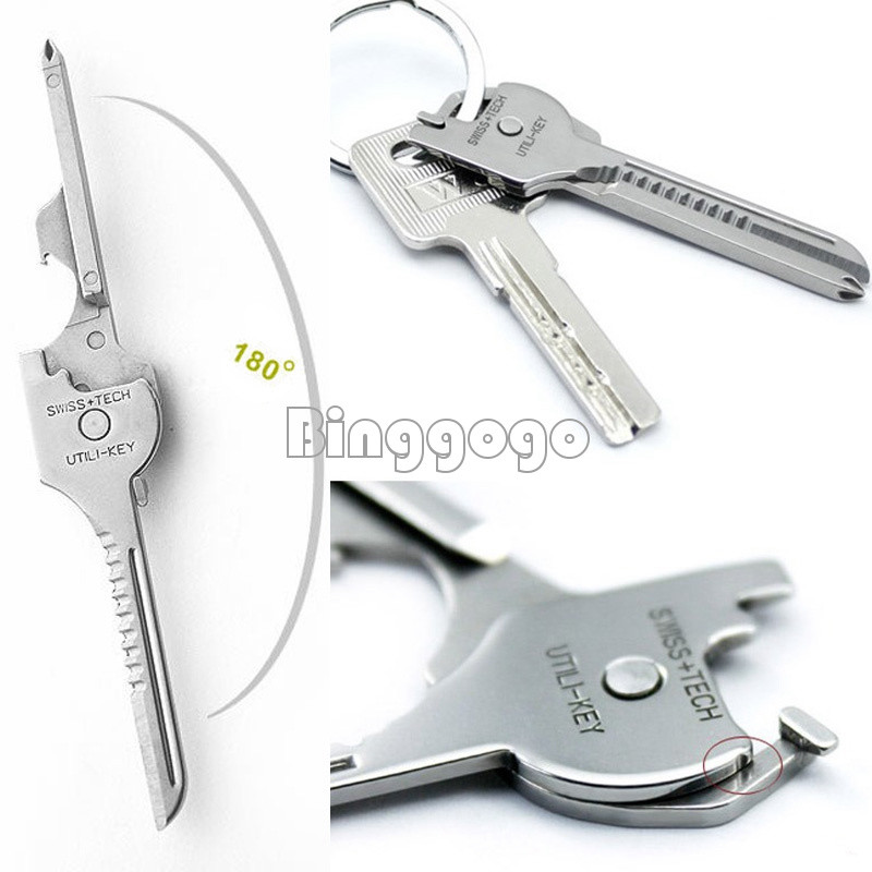SWISS+TECH Utili-Key 6-in-1 Key Ring Chain Multitool Stainless