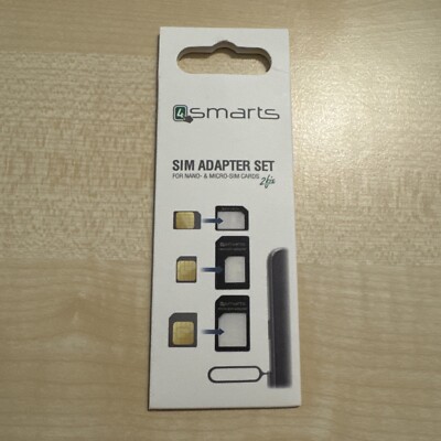 4smarts Universal SIM-Adapter Nano Micro SIM Set 3 Stück Schwarz NEU OVP