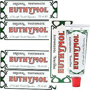 Euthymol Toothpaste Original 75ml - PACK OF 4- No Fluoride Toothpaste Anti-Plaq - Picture 1 of 1