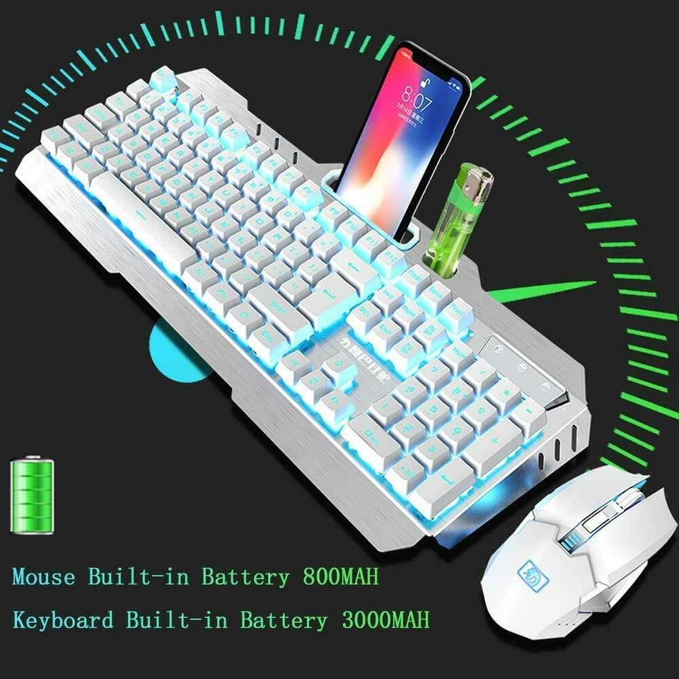 Wireless Keyboard and Mouse Set ,Mechanical Feel gaming keyboard ,Rechargeable - Image 2 of 4
