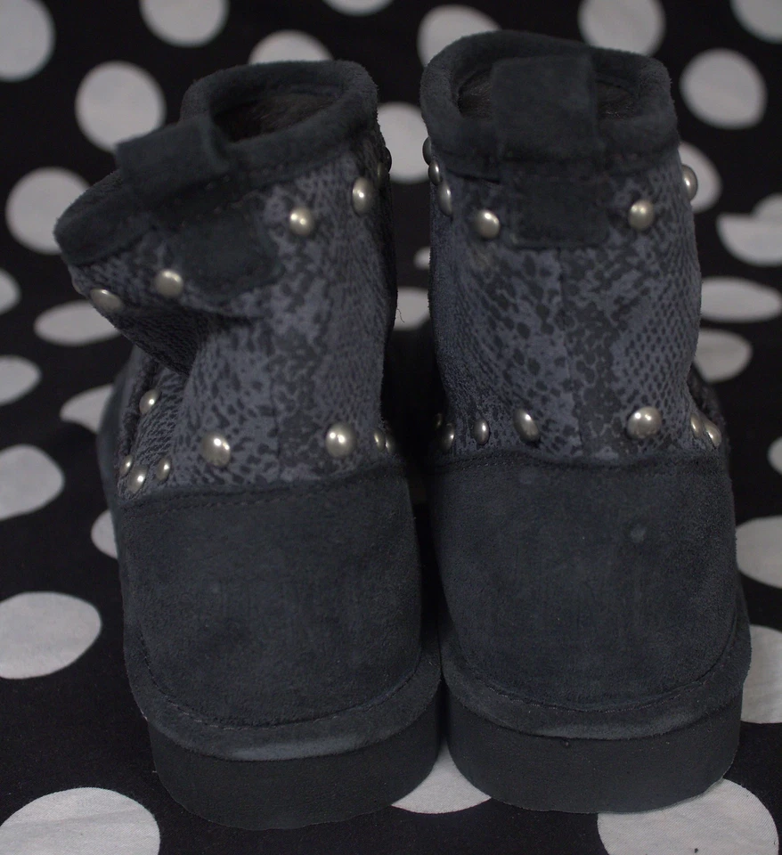 Victorias Secret ROSA talla M (7-8) ~Mukluk forrado de piel~ serpiente gris, tachonado BLING Foto 3 de 4