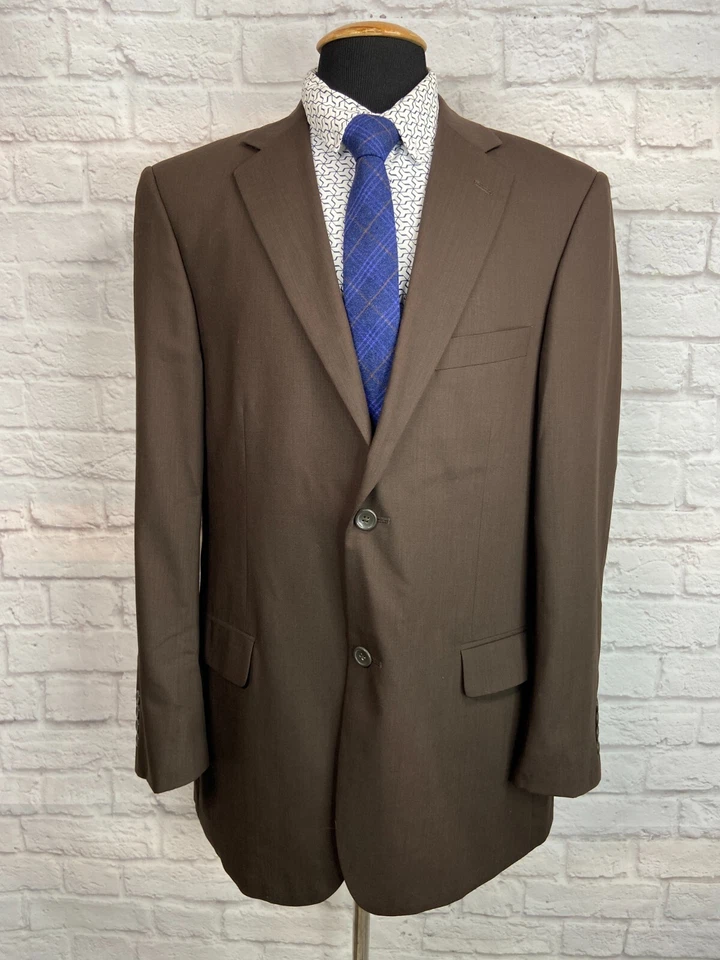 Traje Emanuel Ungaro Para Hombres Marrón Lana CLÁSICO AJUSTE Plisado 2 Piezas 42R Chaqueta 36W Pantalón Foto 2 de 4