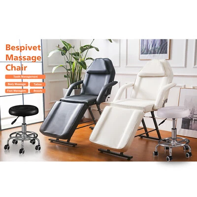 SINSOLEDAD Beauty Couch Bed Massage Table Adjustable Salon Therapy Recliner Stool Chair SPA