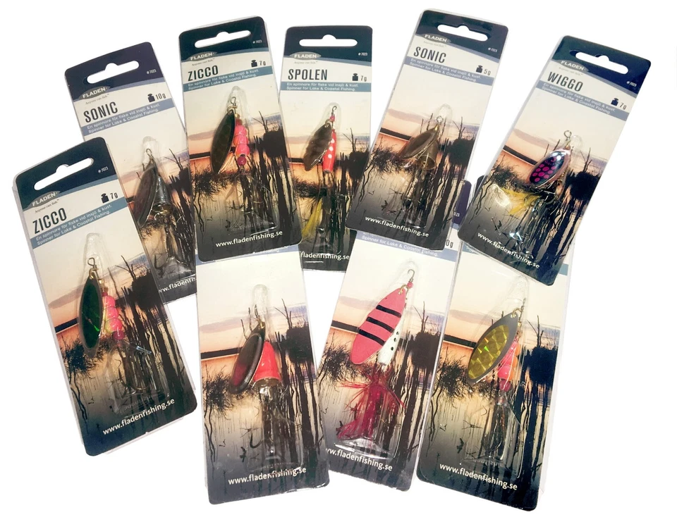 8 anzuelos agudos de hojas giratorias de pesca surtidas Fladen para lucio trucha perca Foto 2 de 2